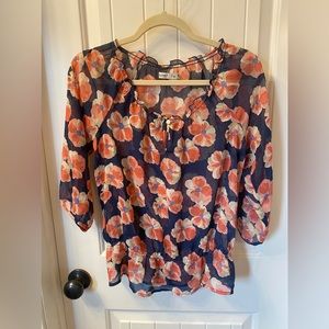 Old Navy Blue and Pink Blouse Vibrant and Versatile